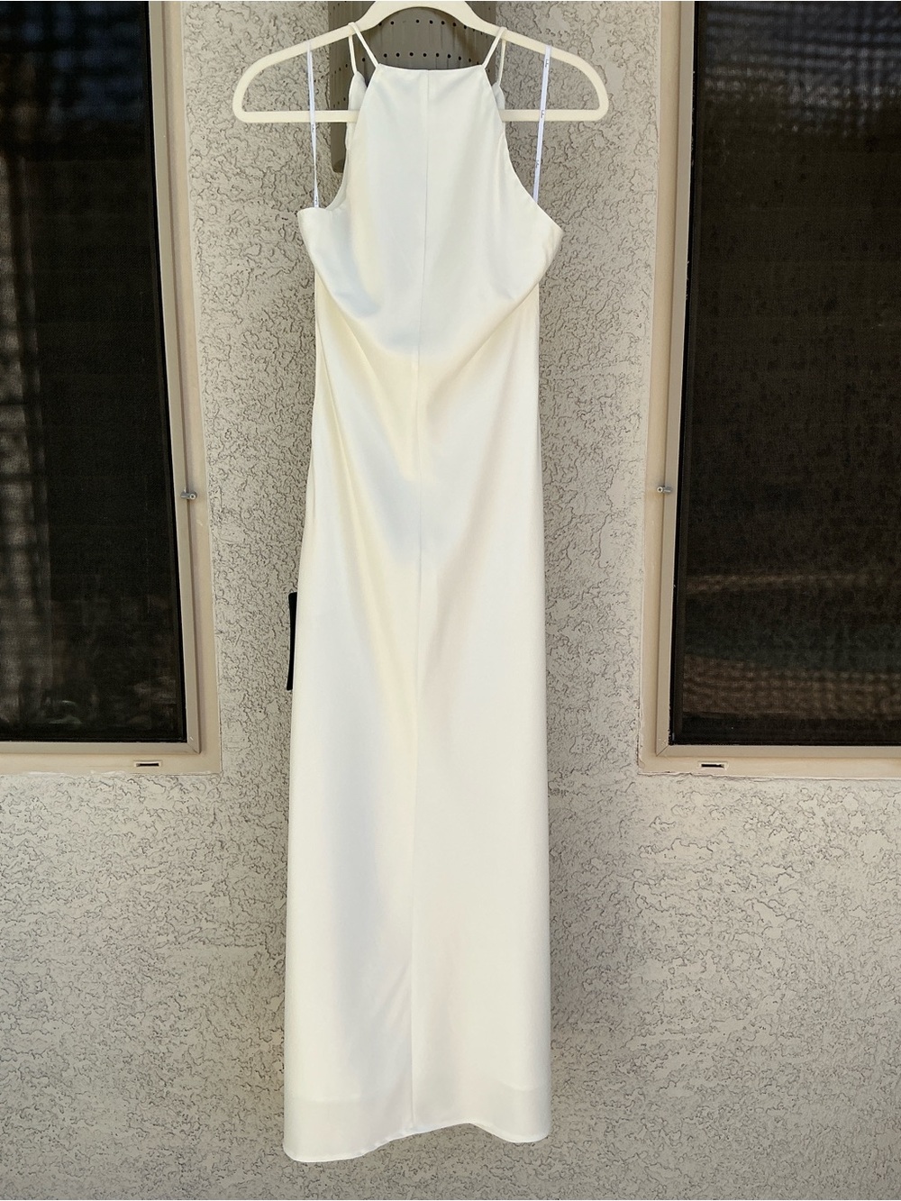 NWT Lulu’s Elynne White Satin Cowl Neck Midi Dress Large Romantic Chic Cocktail - Picture 7 of 12